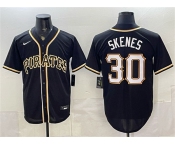 Men's Pittsburgh Pirates #30 Paul Skenes 2026 Fashion Black Out Stitched Baseball Jersey