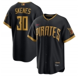 Men's Pittsburgh Pirates #30 Paul Skenes Black 2026 City Connect Stadium Stitched Stitched Baseball Jersey