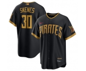Men's Pittsburgh Pirates #30 Paul Skenes Black 2026 City Connect Stadium Stitched Stitched Baseball Jersey