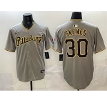 Men's Pittsburgh Pirates #30 Paul Skenes Gray Limited Stitched Baseball Jersey