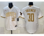 Men's Pittsburgh Pirates #30 Paul Skenes White 2026 City Connect Stadium Stitched Baseball Jersey
