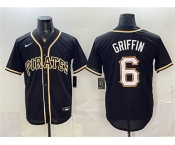 Men's Pittsburgh Pirates #6 Konnor Griffin 2026 Fashion Black Out Stitched Baseball Jersey