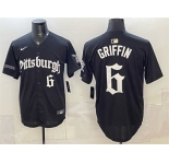 Men's Pittsburgh Pirates #6 Konnor Griffin Black 'Gothic Steel City Edition' Vapor Limited Stitched Baseball Jersey