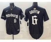 Men's Pittsburgh Pirates #6 Konnor Griffin Black 'Gothic Steel City Edition' Vapor Limited Stitched Baseball Jersey