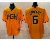 Men's Pittsburgh Pirates #6 Konnor Griffin Gold City Connect Stitched Jersey