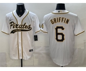 Men's Pittsburgh Pirates #6 Konnor Griffin White Cool Base Stitched Baseball Jersey
