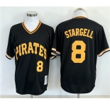 Men's Pittsburgh Pirates #8 Willie Stargell Black Stitched Jersey