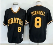 Men's Pittsburgh Pirates #8 Willie Stargell Black Stitched Jersey