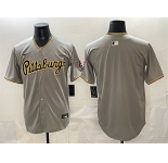 Men's Pittsburgh Pirates Blank Gray Limited Stitched Baseball Jersey