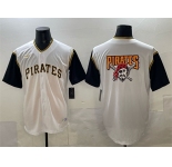 Men's Pittsburgh Pirates Team Big Logo White Cool Base Stitched Jersey