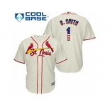 Men's Majestic St. Louis Cardinals #1 Ozzie Smith Replica Cream USA Flag Fashion MLB Jersey