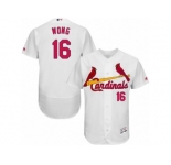 Men's Majestic St. Louis Cardinals #16 Kolten Wong White Flexbase Authentic Collection MLB Jersey