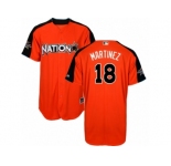 Men's Majestic St. Louis Cardinals #18 Carlos Martinez Replica Orange National League 2017 MLB All-Star MLB Jersey
