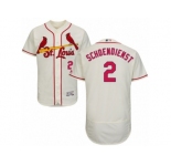 Men's Majestic St. Louis Cardinals #2 Red Schoendienst Cream Flexbase Authentic Collection MLB Jersey