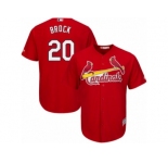 Men's Majestic St. Louis Cardinals #20 Lou Brock Replica Red Alternate Cool Base MLB Jersey