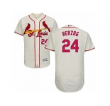 Men's Majestic St. Louis Cardinals #24 Whitey Herzog Cream Flexbase Authentic Collection MLB Jersey