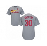 Men's Majestic St. Louis Cardinals #30 Jonathan Broxton Replica Grey Road Cool Base MLB Jersey
