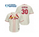 Men's Majestic St. Louis Cardinals #30 Orlando Cepeda Authentic Cream Alternate Cool Base MLB Jersey