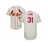 Men's Majestic St. Louis Cardinals #31 Lance Lynn Cream Flexbase Authentic Collection MLB Jersey