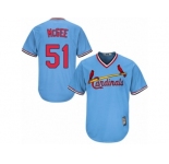 Men's Majestic St. Louis Cardinals #51 Willie McGee Replica Light Blue Cooperstown MLB Jersey