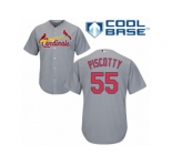 Men's Majestic St. Louis Cardinals #55 Stephen Piscotty Replica Grey Road Cool Base MLB Jersey
