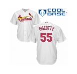 Men's Majestic St. Louis Cardinals #55 Stephen Piscotty Replica White Home Cool Base MLB Jersey