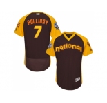 Men's Majestic St. Louis Cardinals #7 Matt Holliday Brown 2016 All-Star National League BP Authentic Collection Flex Base MLB Jersey