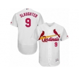 Men's Majestic St. Louis Cardinals #9 Enos Slaughter White Flexbase Authentic Collection MLB Jersey