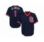 Men's Mitchell and Ness 1994 St. Louis Cardinals #1 Ozzie Smith Replica Navy Blue Throwback MLB Jersey