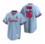 Men's Nike St. Louis Cardinals #16 Kolten Wong Light Blue Cooperstown Collection Road Stitched Baseball Jersey