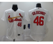 Men's Nike St. Louis Cardinals #46 Paul Goldschmidt White Flex Base Home Stitched Baseball Jersey