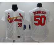 Men's Nike St. Louis Cardinals #50 Adam Wainwright White Flex Base Home Stitched Baseball Jersey