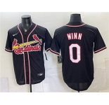 Men's St. Louis Cardinals #0 Masyn Winn 2026 Fashion Replica Black Out Stitched Baseball Jersey