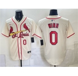 Men's St. Louis Cardinals #0 Masyn Winn Cream Limited Stitched Baseball Jersey