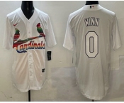 Men's St Louis Cardinals #0 Masyn Winn White Mexico Cool Base Stitched Jersey
