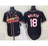 Men's St. Louis Cardinals #18 Jordan Walker 2026 Fashion Replica Black Out Stitched Baseball Jersey