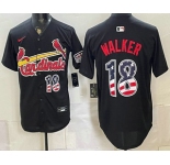 Men's St Louis Cardinals #18 Jordan Walker Black USA 250 Fourth of July Stitched Jersey