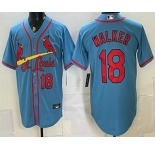 Men's St Louis Cardinals #18 Jordan Walker Blue Stitched Jersey