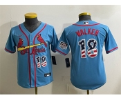 Men's St. Louis Cardinals #18 Jordan Walker Blue USA 250 Fourth of July Stitched Baseball Jersey