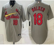 Men's St Louis Cardinals #18 Jordan Walker Grey Stitched Jersey