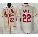 Men's St Louis Cardinals #22 Joshua Baez Cream Limited Jersey