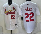 Men's St Louis Cardinals #22 Joshua Baez White Cool Base Stitched Jersey