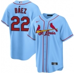 Men's St. Louis Cardinals #22 Joshua Báez Blue Cool Base Stitched Baseball Jersey
