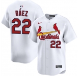Men's St. Louis Cardinals #22 Joshua Báez White Home Limited Stitched Baseball Jersey