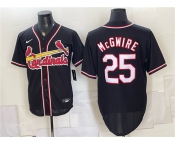Men's St. Louis Cardinals #25 Mark McGwire 2026 Fashion Replica Black Out Stitched Baseball Jersey