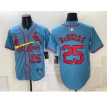 Men's St. Louis Cardinals #25 Mark McGwire Blue Alternate Limited Stitched Baseball Jersey