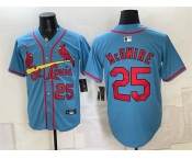 Men's St. Louis Cardinals #25 Mark McGwire Blue Alternate Limited Stitched Baseball Jersey