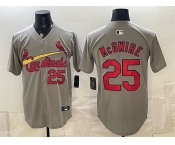 Men's St. Louis Cardinals #25 Mark McGwire Gray Alternate Limited Stitched Baseball Jersey