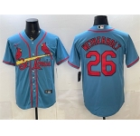 Men's St. Louis Cardinals #26 JJ Wetherholt Blue Cool Base Stitched Baseball Jersey
