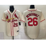 Men's St. Louis Cardinals #26 JJ Wetherholt Cream Limited Stitched Baseball Jersey